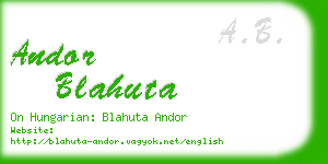 andor blahuta business card